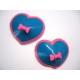 Heart Latex Pasties with Bow and Trim