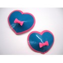 Heart Latex Pasties with Bow and Trim