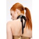 Latex Halsband mit langen Fransen