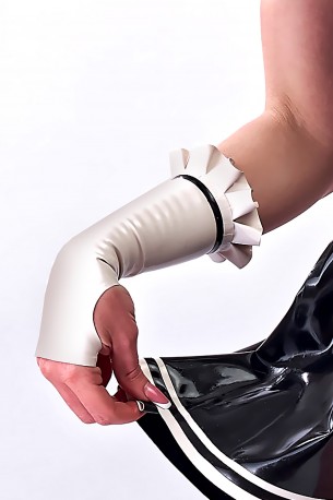 Dienstmädchen Latex Armstulpen