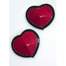 Heart Latex Pasties with Trim